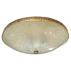 Set of French Mid Century Flush Mount Fixtures, Sold Individually