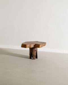 French Mid Century Free Form Wooden Side Coffee Table Produced in France, 1950s