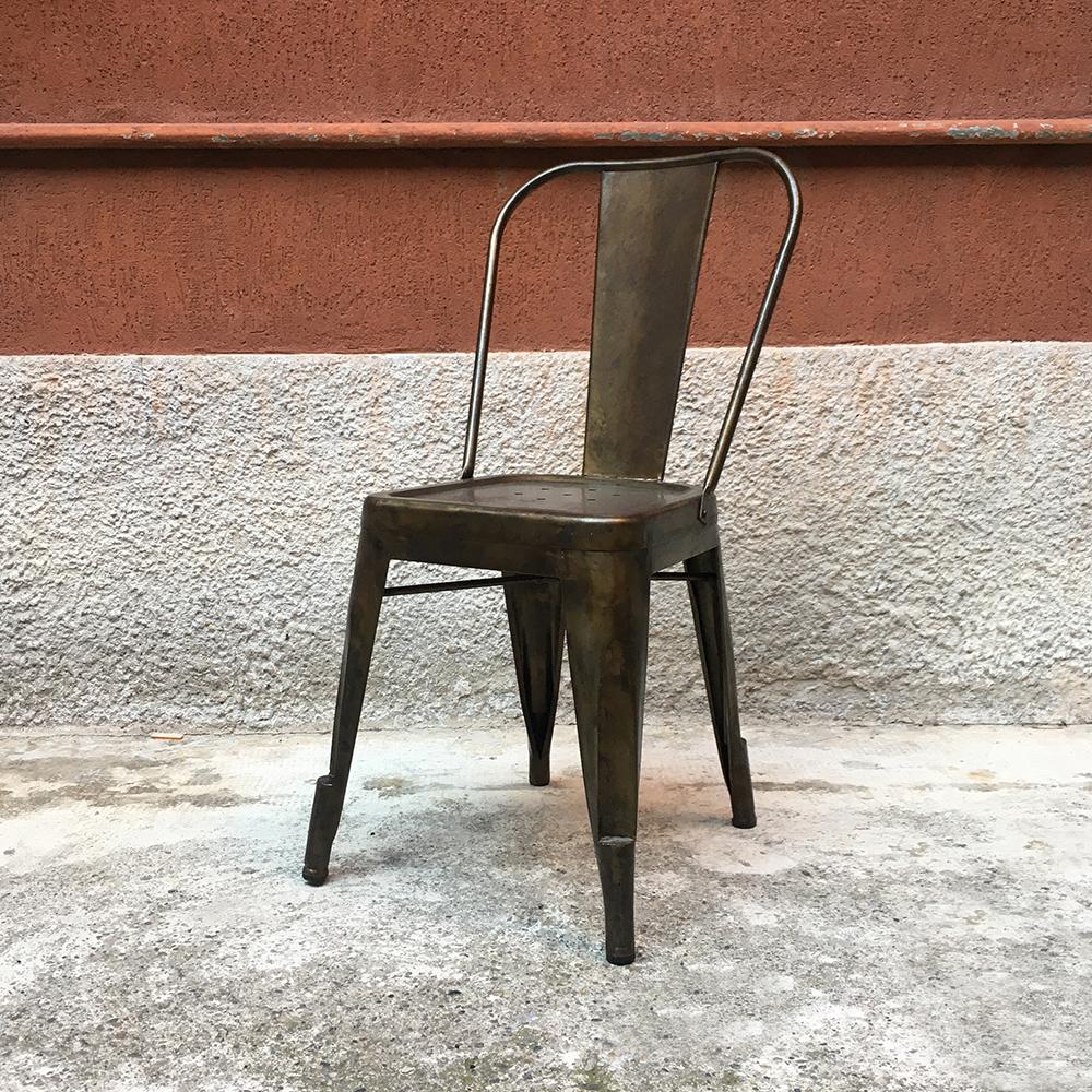 French Midcentury Galvanized Metal Tolix Chairs by Xavier Pauchard, 1970s 4