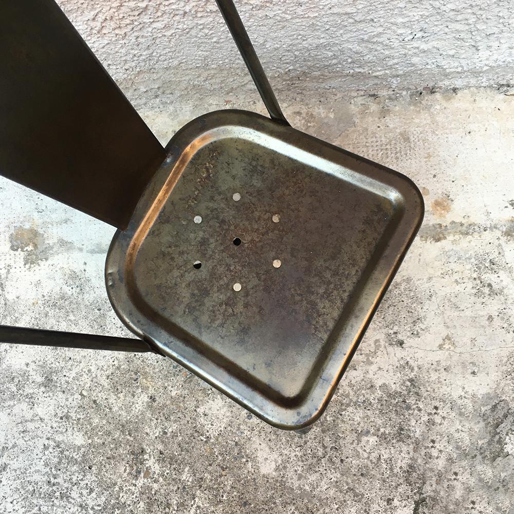 French Midcentury Galvanized Metal Tolix Chairs by Xavier Pauchard, 1970s In Good Condition In MIlano, IT