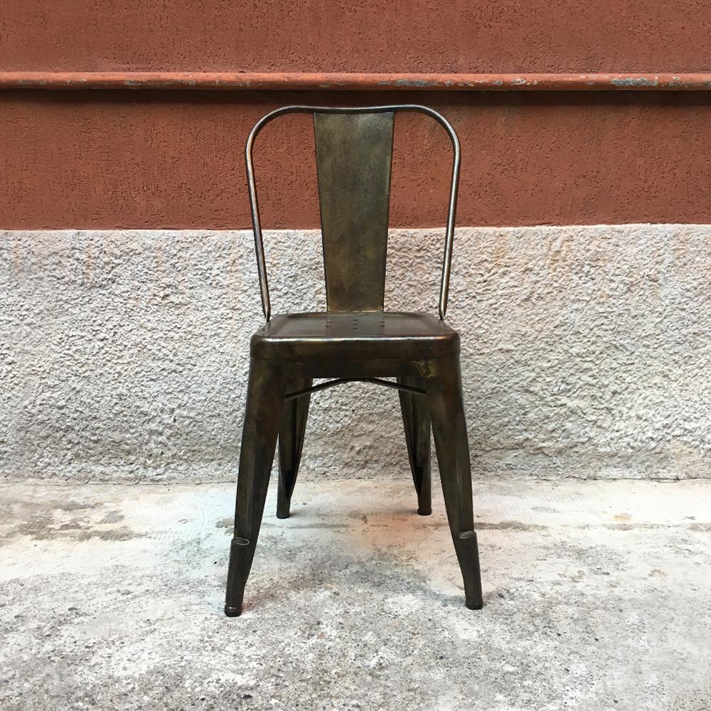 French Midcentury Galvanized Metal Tolix Chairs by Xavier Pauchard, 1970s 3