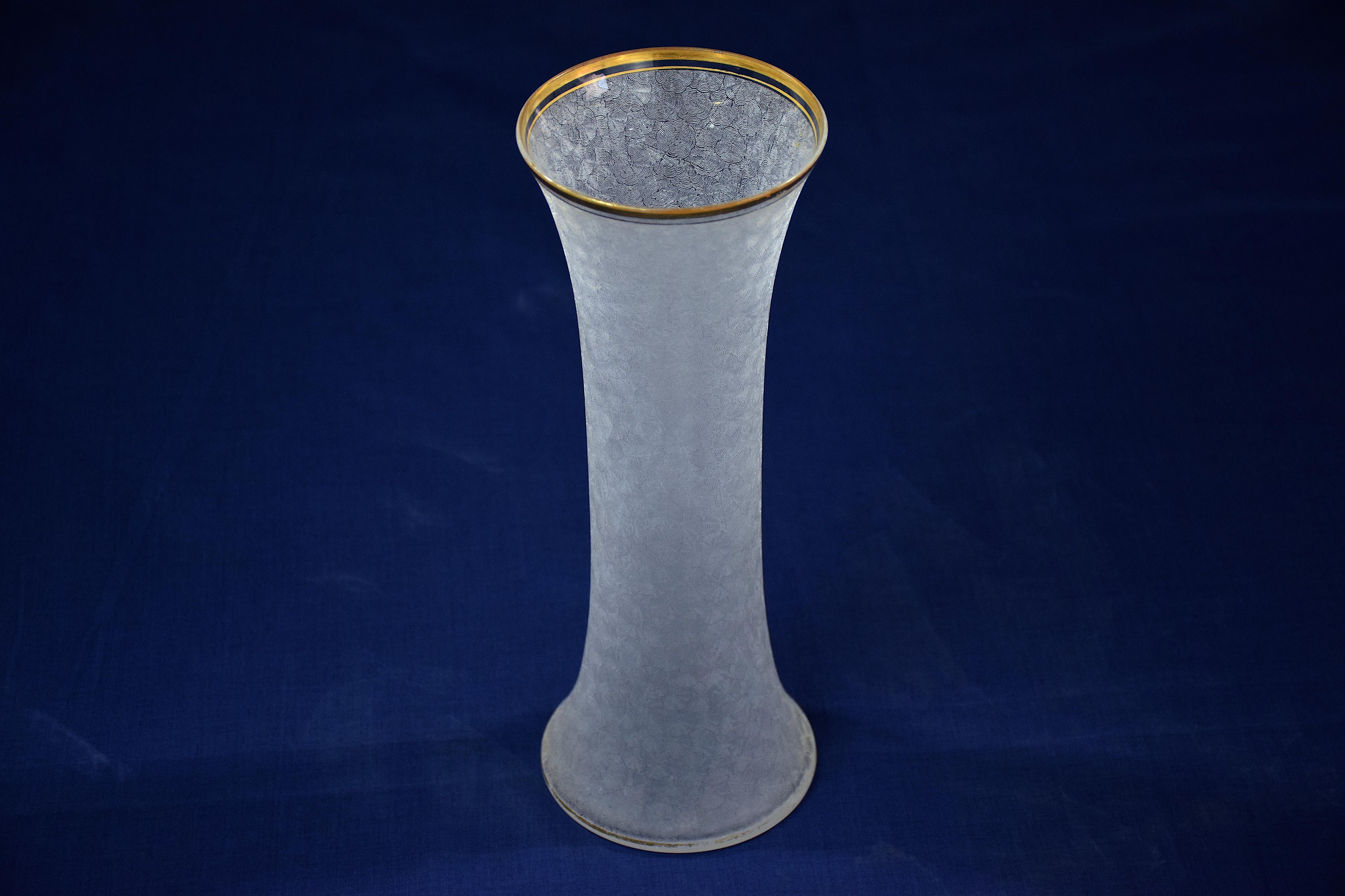 20th Century French Mid-Century Glass and Gold Vase, 1960s