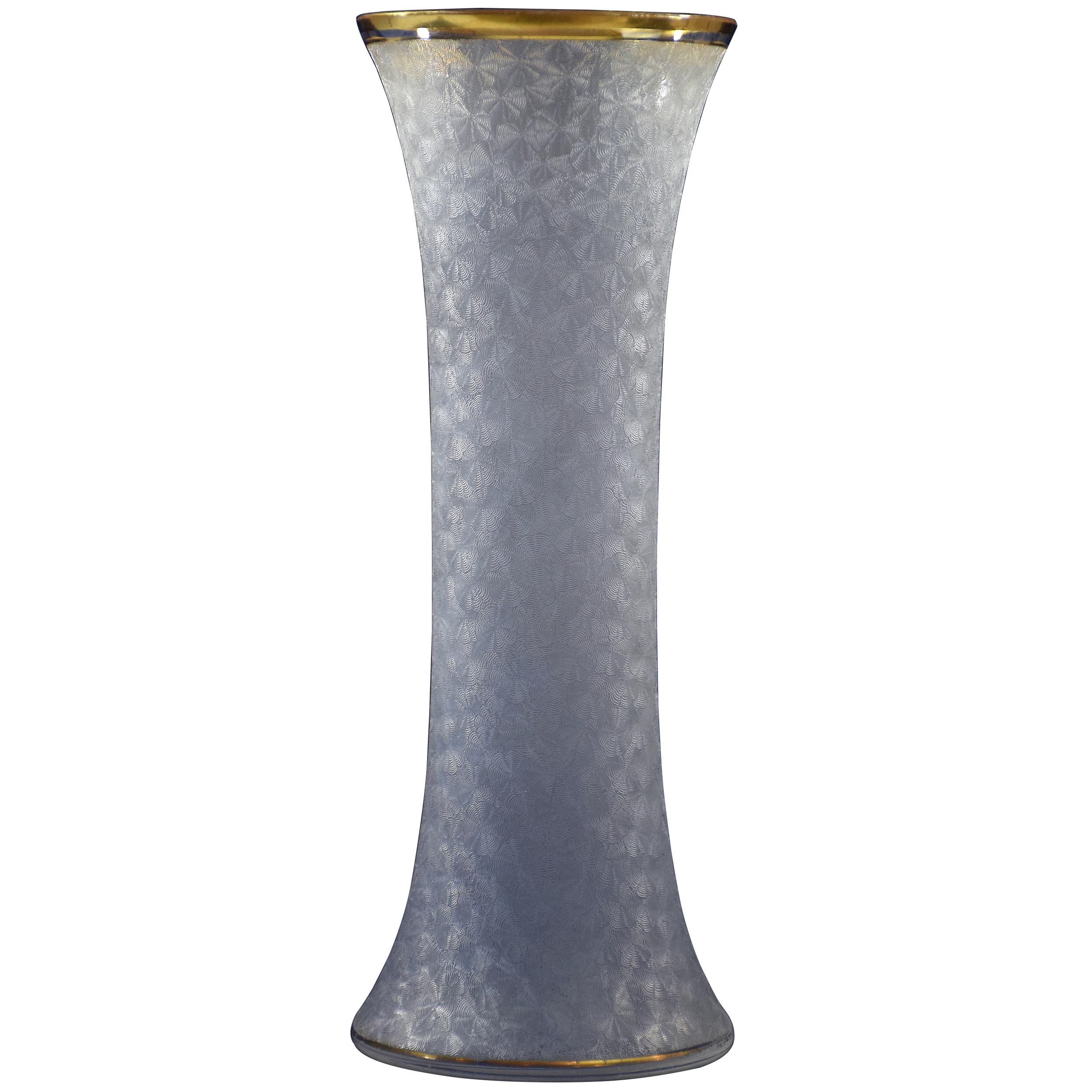 French Mid-Century Glass and Gold Vase, 1960s