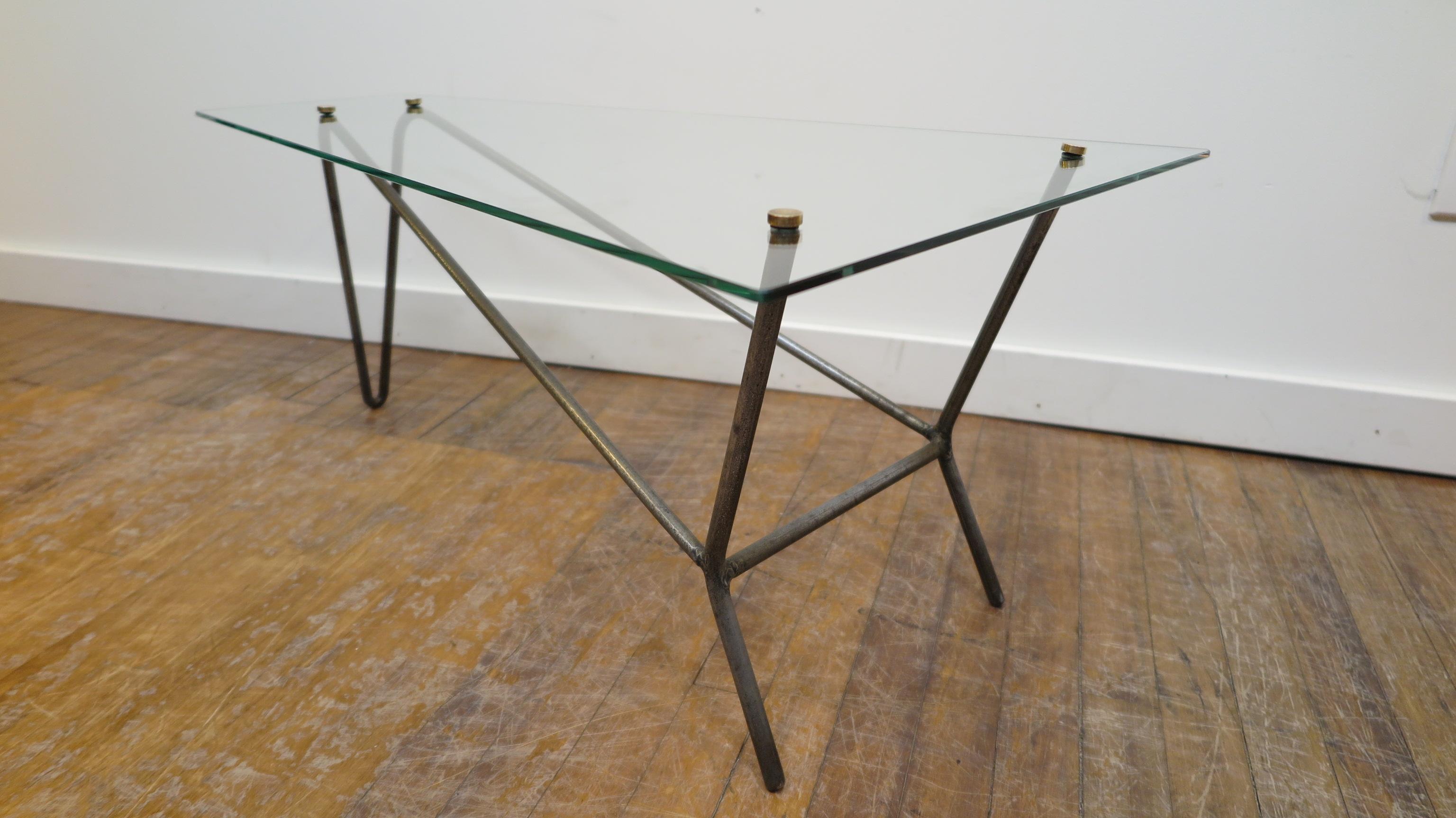 French Midcentury Glass Cocktail Table in the Style of Mathieu Mategot 5