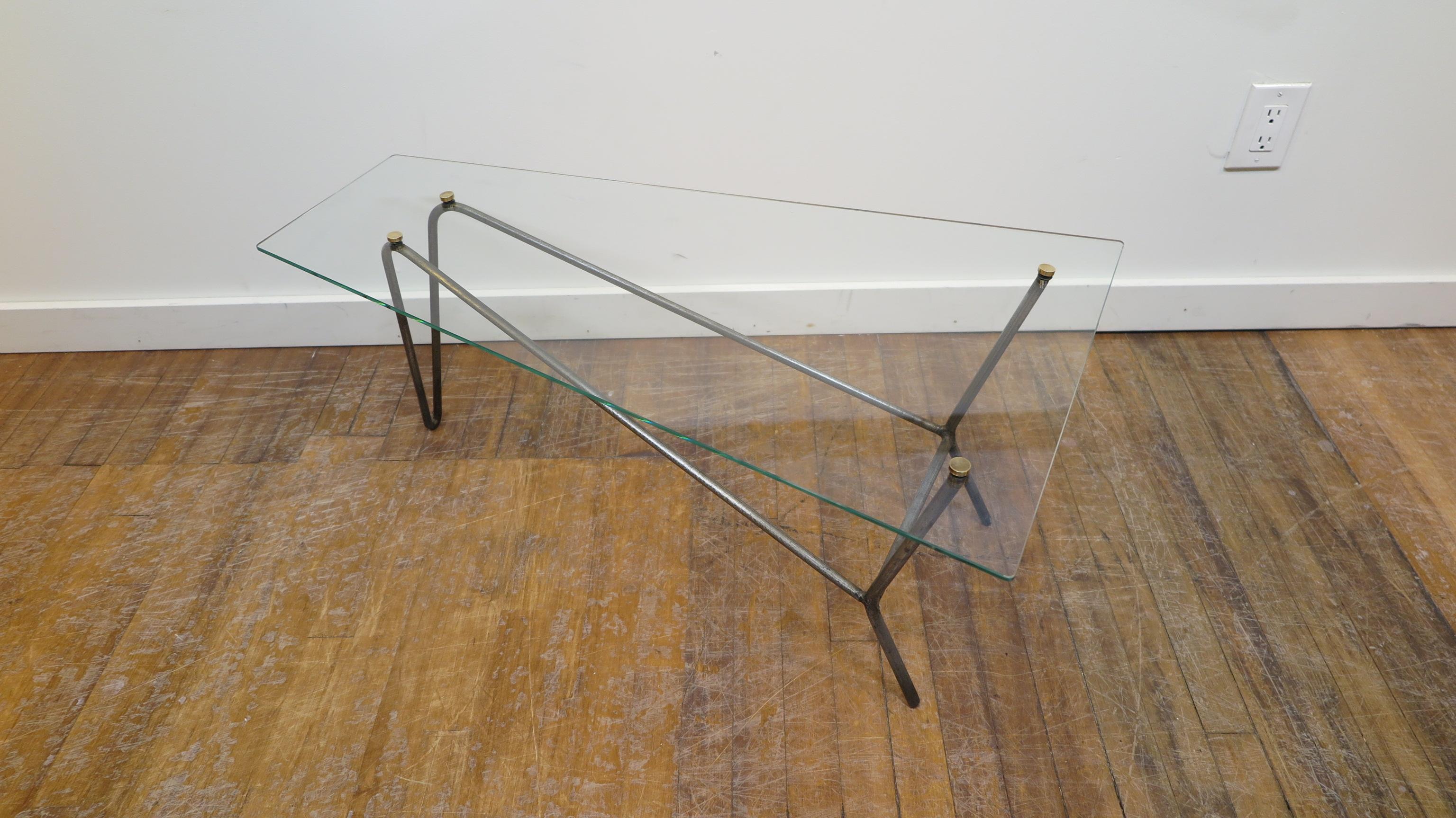 French Midcentury Glass Cocktail Table in the Style of Mathieu Mategot 6