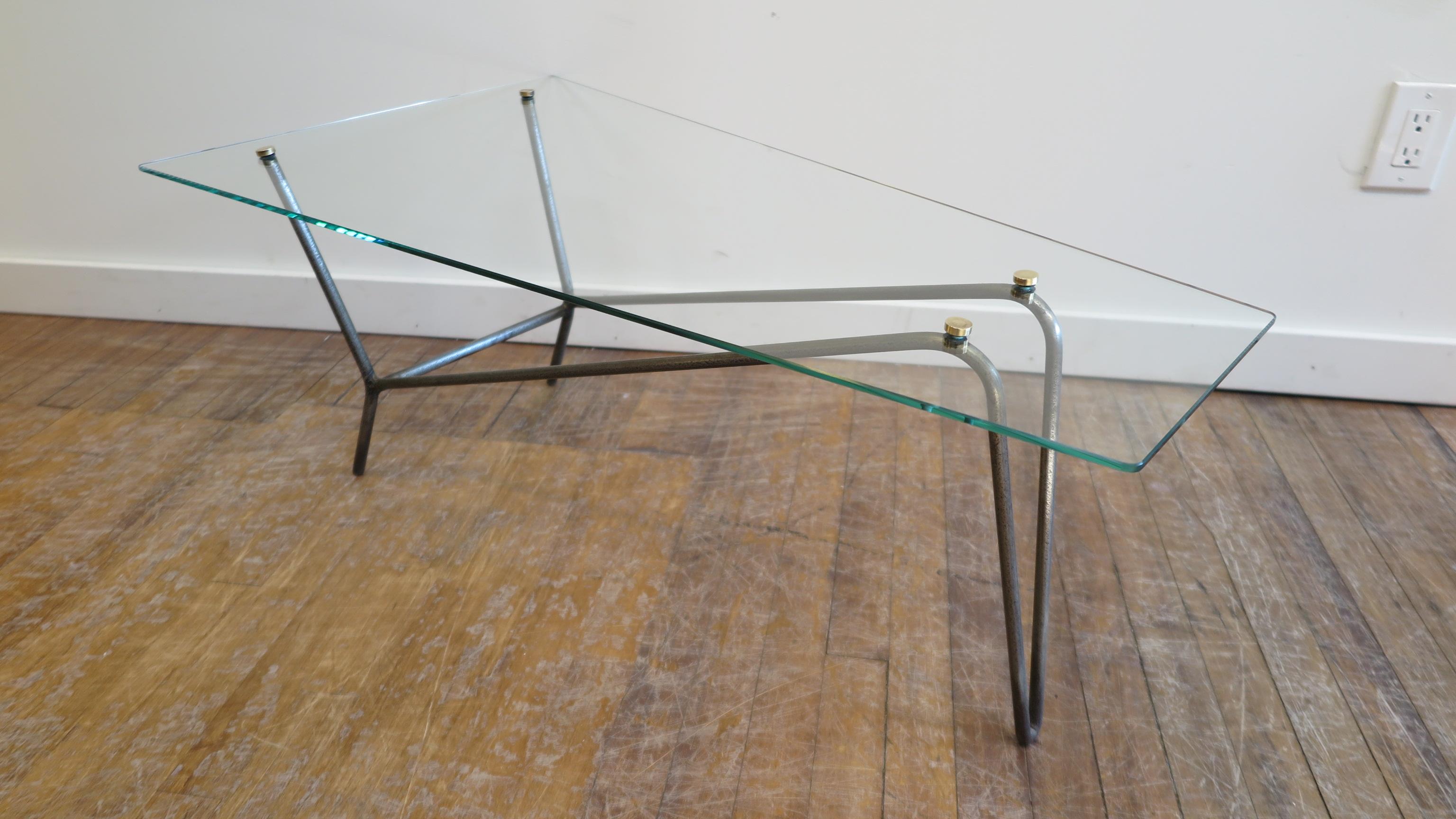 French Midcentury Glass Cocktail Table in the Style of Mathieu Mategot 2