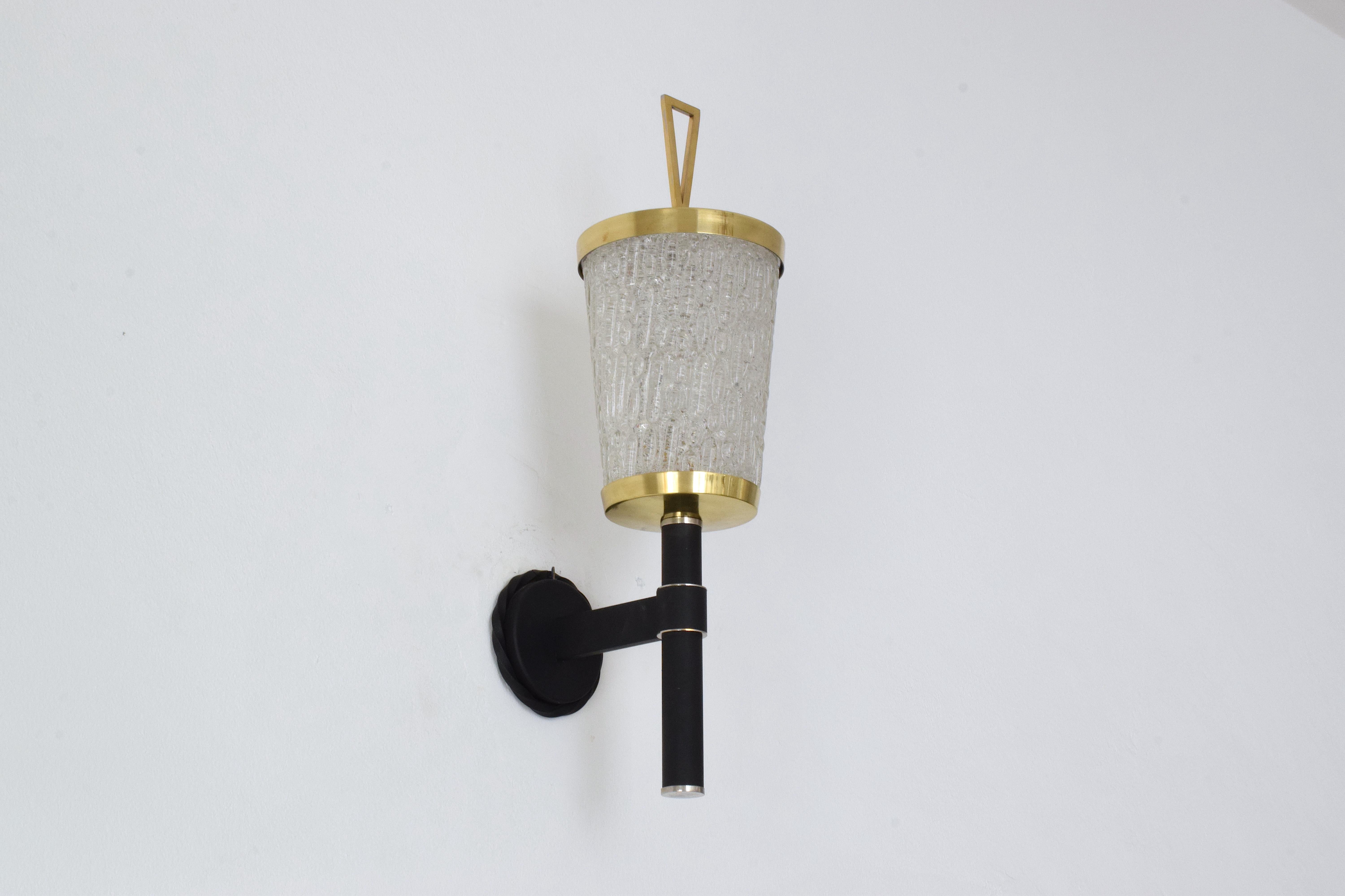 20th Century French Mid-Century Glass Sconce by DLG Arlus, 1950s