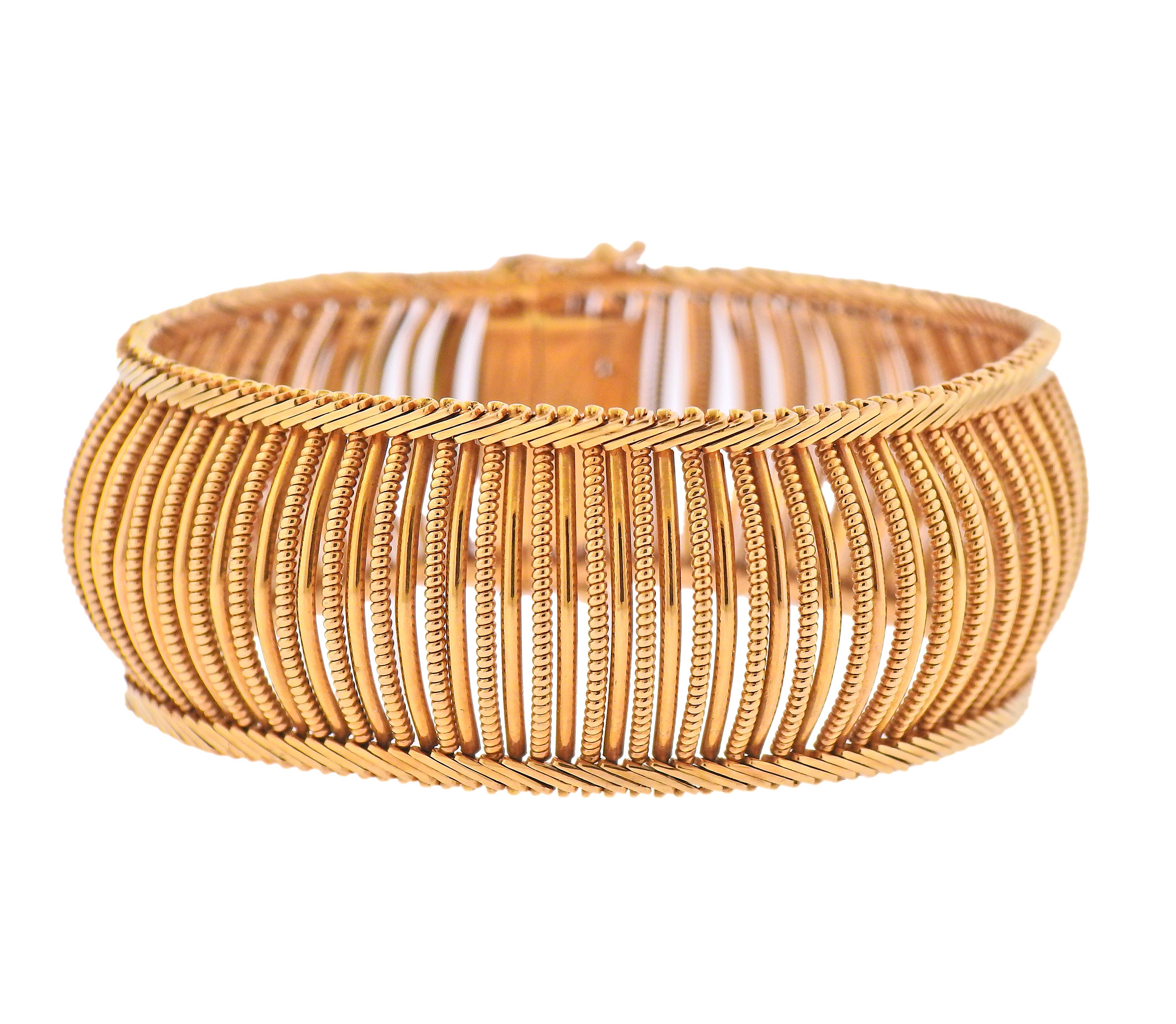 Women's French Midcentury Gold Bracelet For Sale