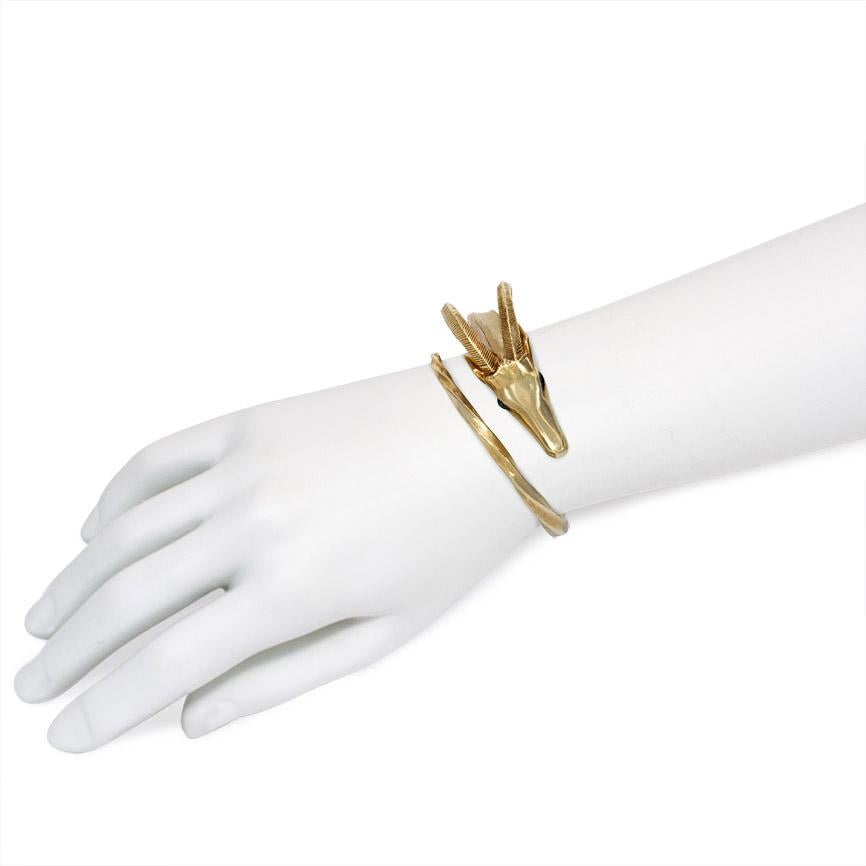  Bracelet en or français du milieu du siècle à motif de bouquetin Unisexe 