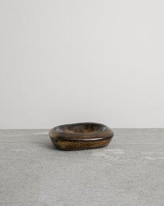 Ciotola in ceramica smaltata dorata di Denise Gatard, 1960