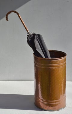 French Mid-Century Hammered Copper Umbrella Stand, France, circa 1950