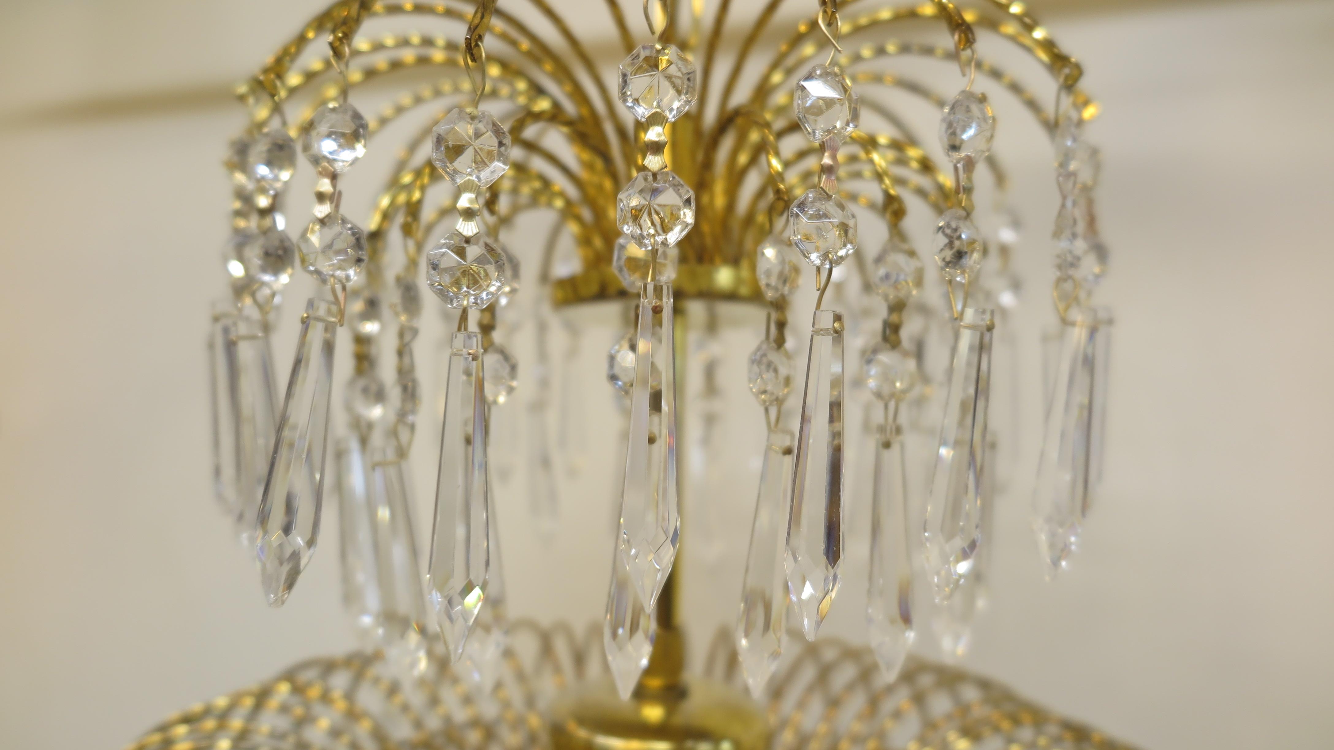 French Mid Century Hollywood Regency Waterfall Chandelier For Sale 2