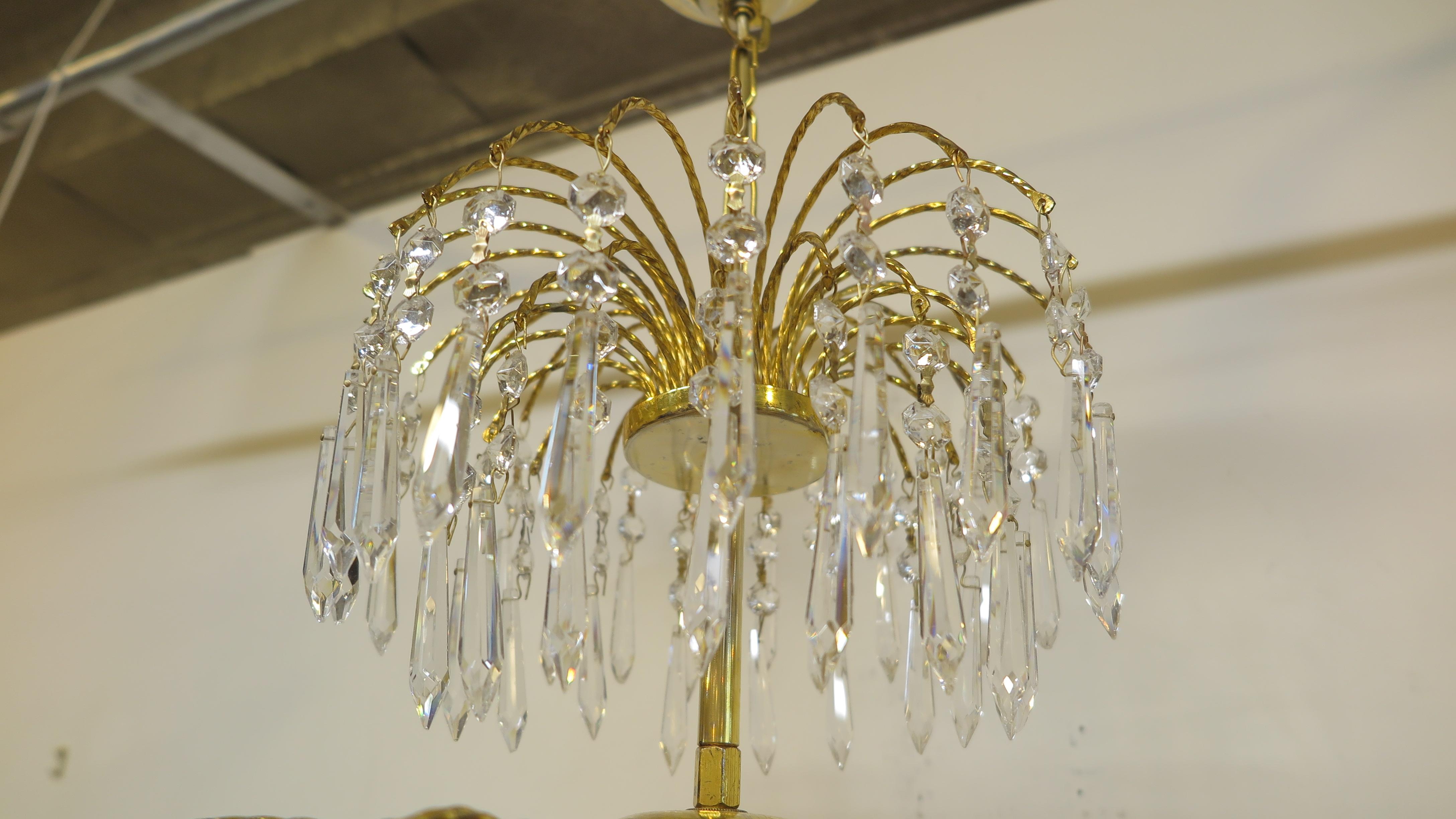 French Mid Century Hollywood Regency Waterfall Chandelier For Sale 3