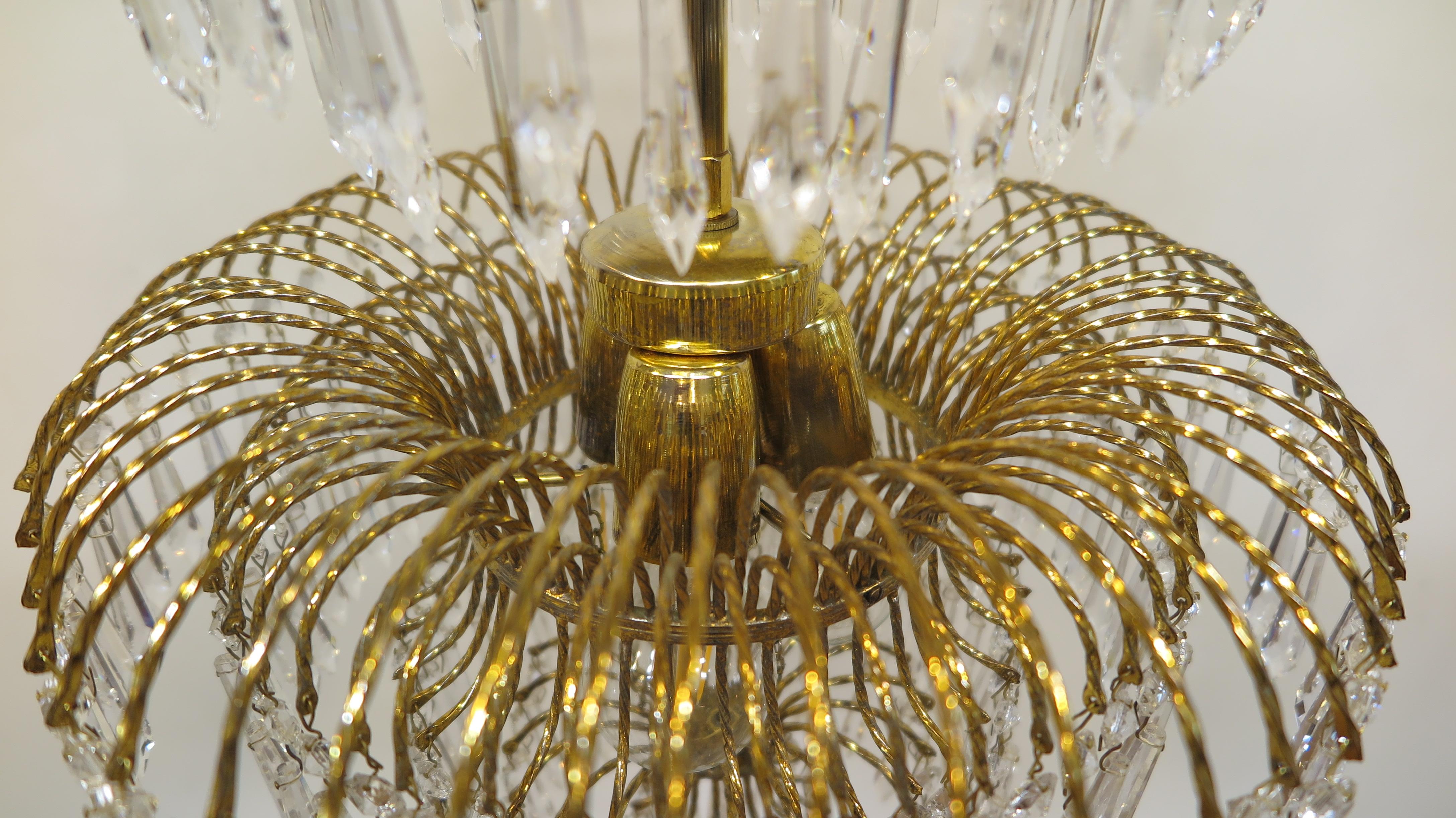 French Mid Century Hollywood Regency Waterfall Chandelier In Good Condition For Sale In New York, NY