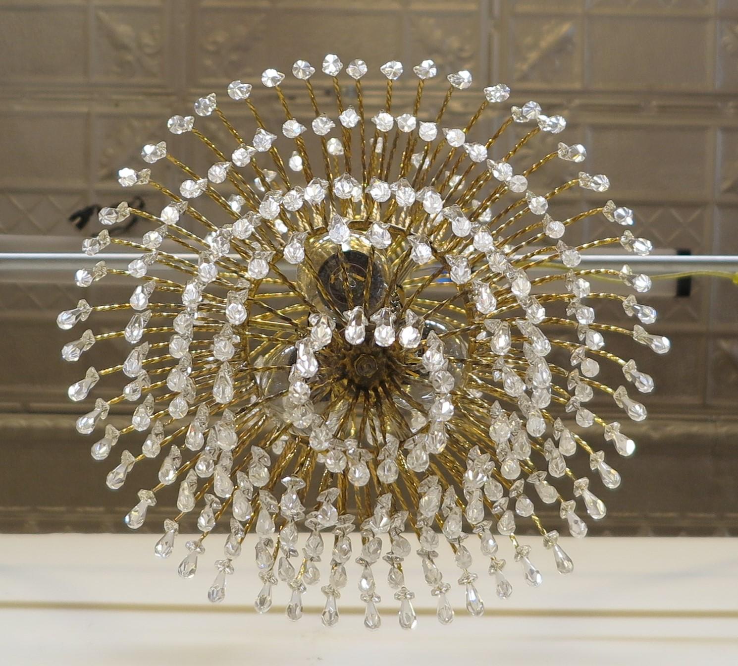 Mid-20th Century French Mid Century Hollywood Regency Waterfall Chandelier For Sale