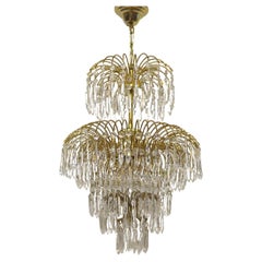 French Mid Century Hollywood Regency Waterfall Chandelier