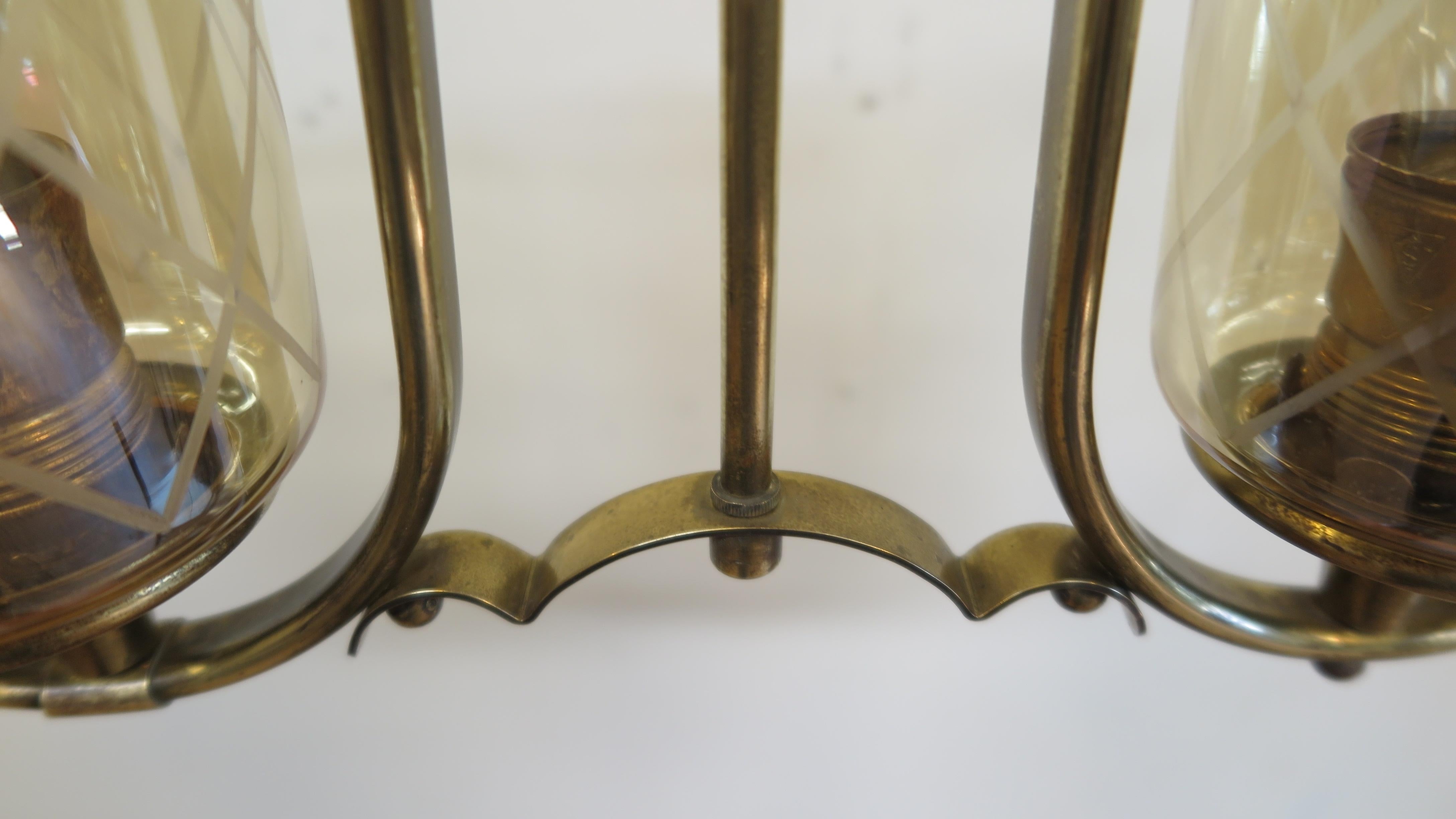 French Mid Century Horizontal Chandelier  For Sale 4