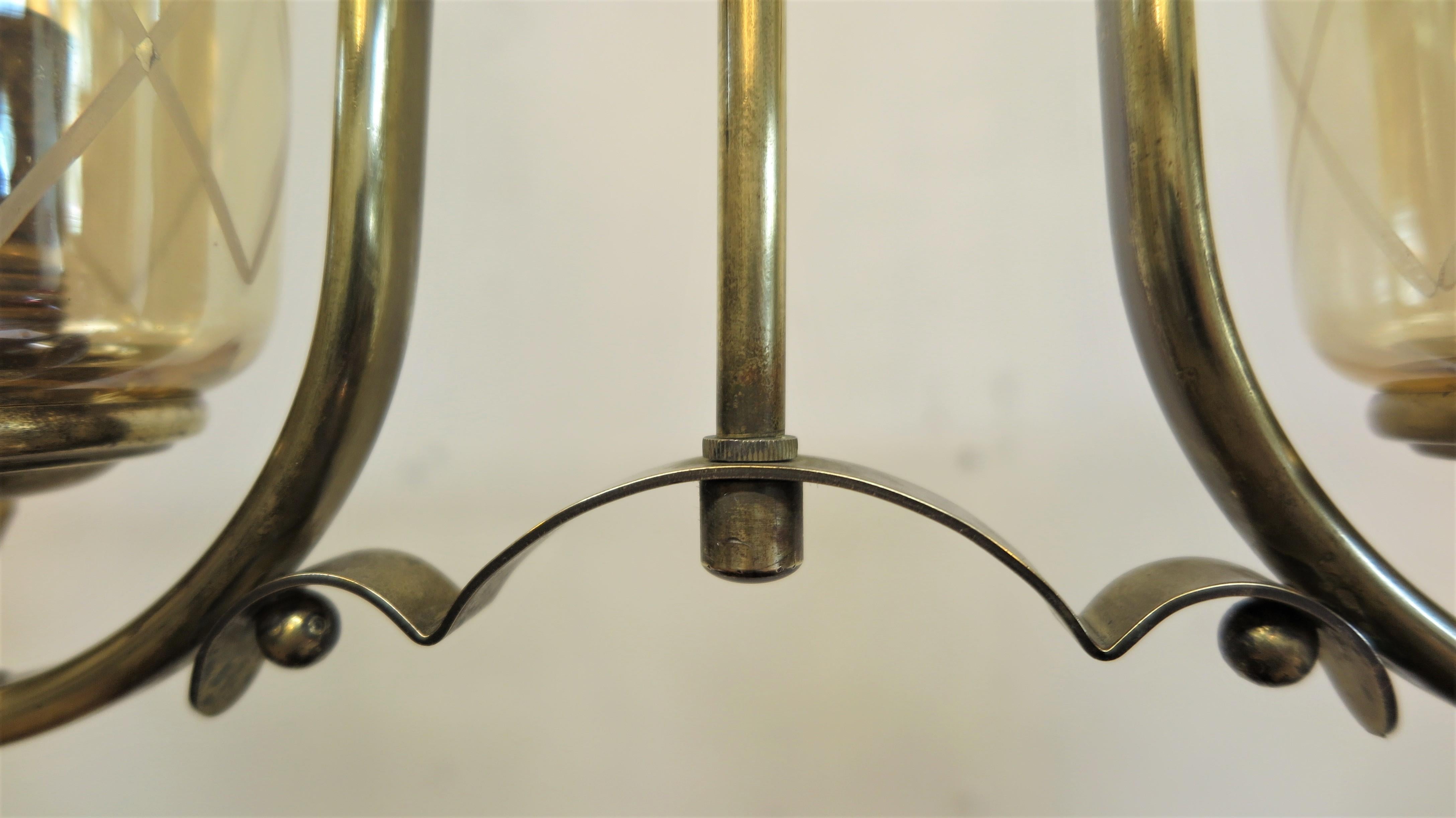 French Mid Century Horizontal Chandelier  In Good Condition For Sale In New York, NY