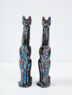 Figuras Esmaltadas Iridiscentes Francesas de Mediados de Siglo