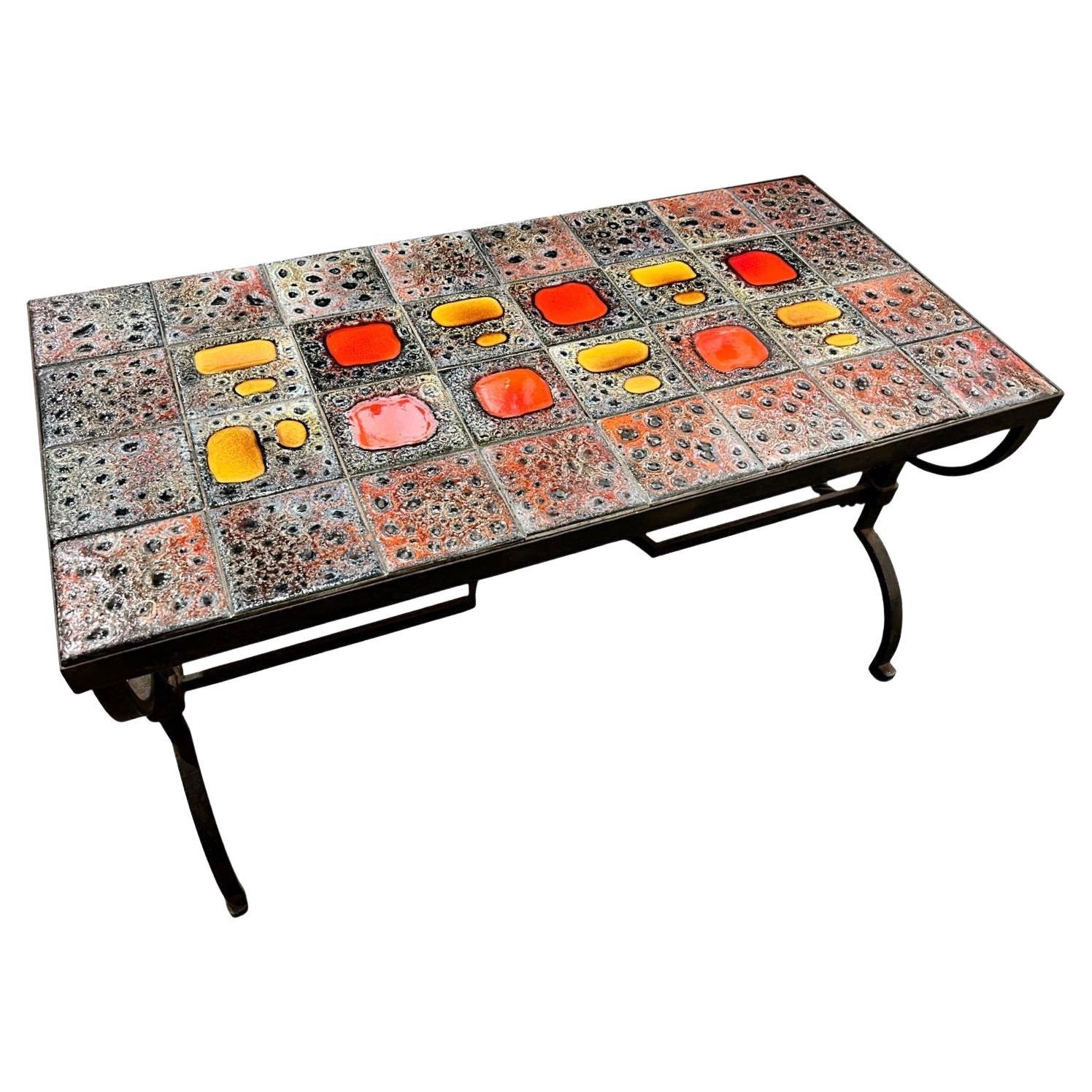 French Mid-Century Iron Coffee Table