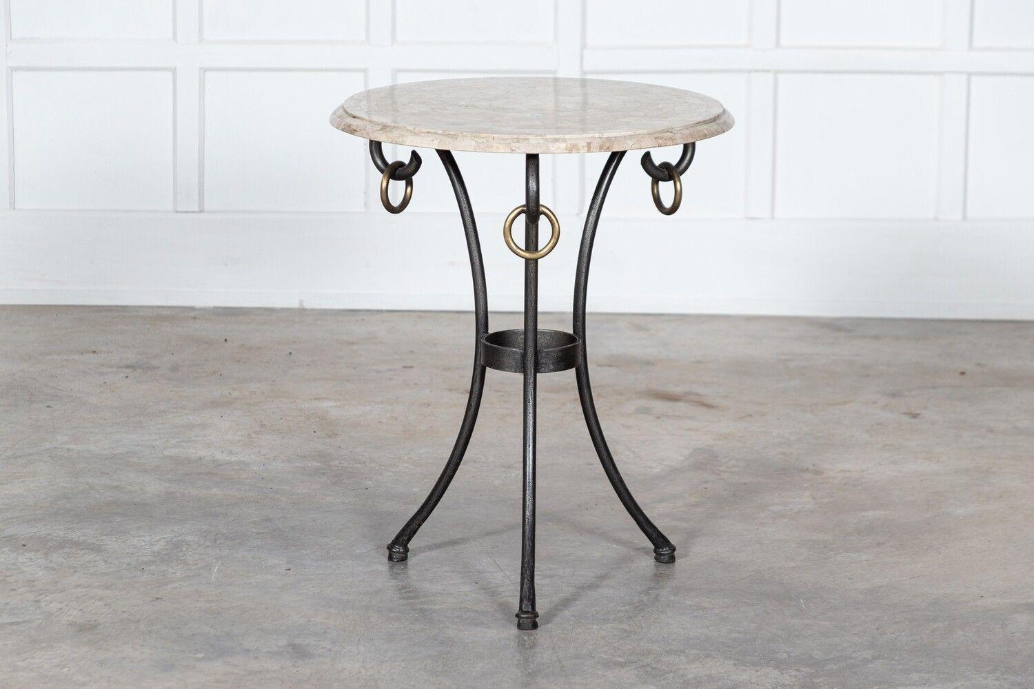 French Mid Century Iron & Stone Table For Sale 9