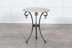 French Mid Century Iron & Stone Table