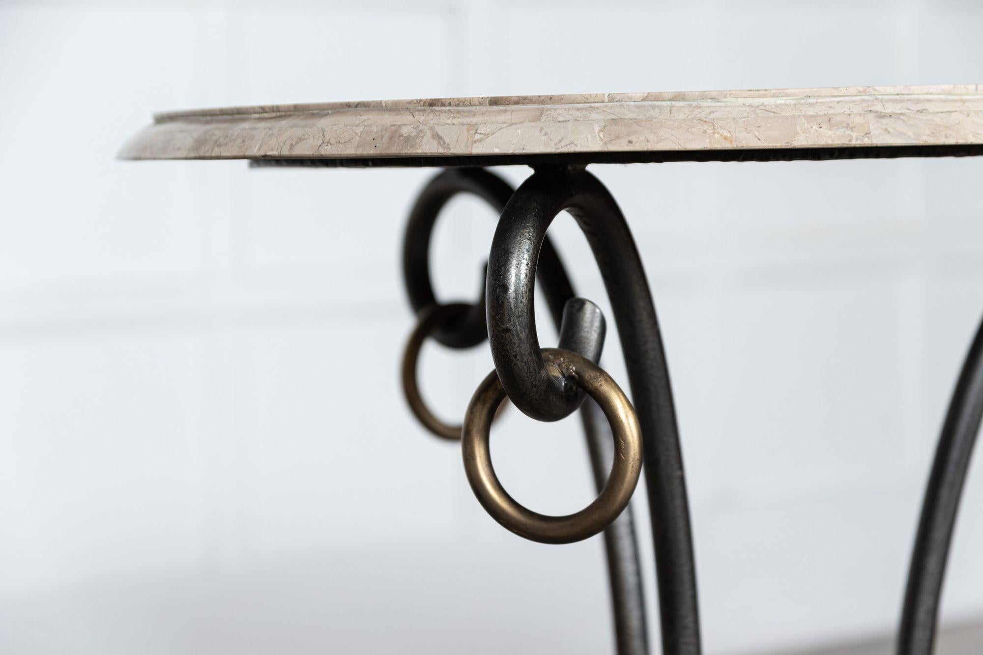French Mid Century Iron & Stone Table For Sale 3