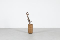 Italienischer, von Gio Ponti inspirierter Regenschirmständer aus Rattan aus der Mitte des Jahrhunderts, 1950er Jahre