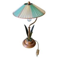 French Mid Century Kitsch Palm Table Lamp