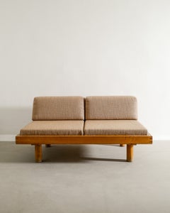 Retro French Mid Century "L09" Sofa in Elm by Pierre Chapo Produced in France, 1960s 