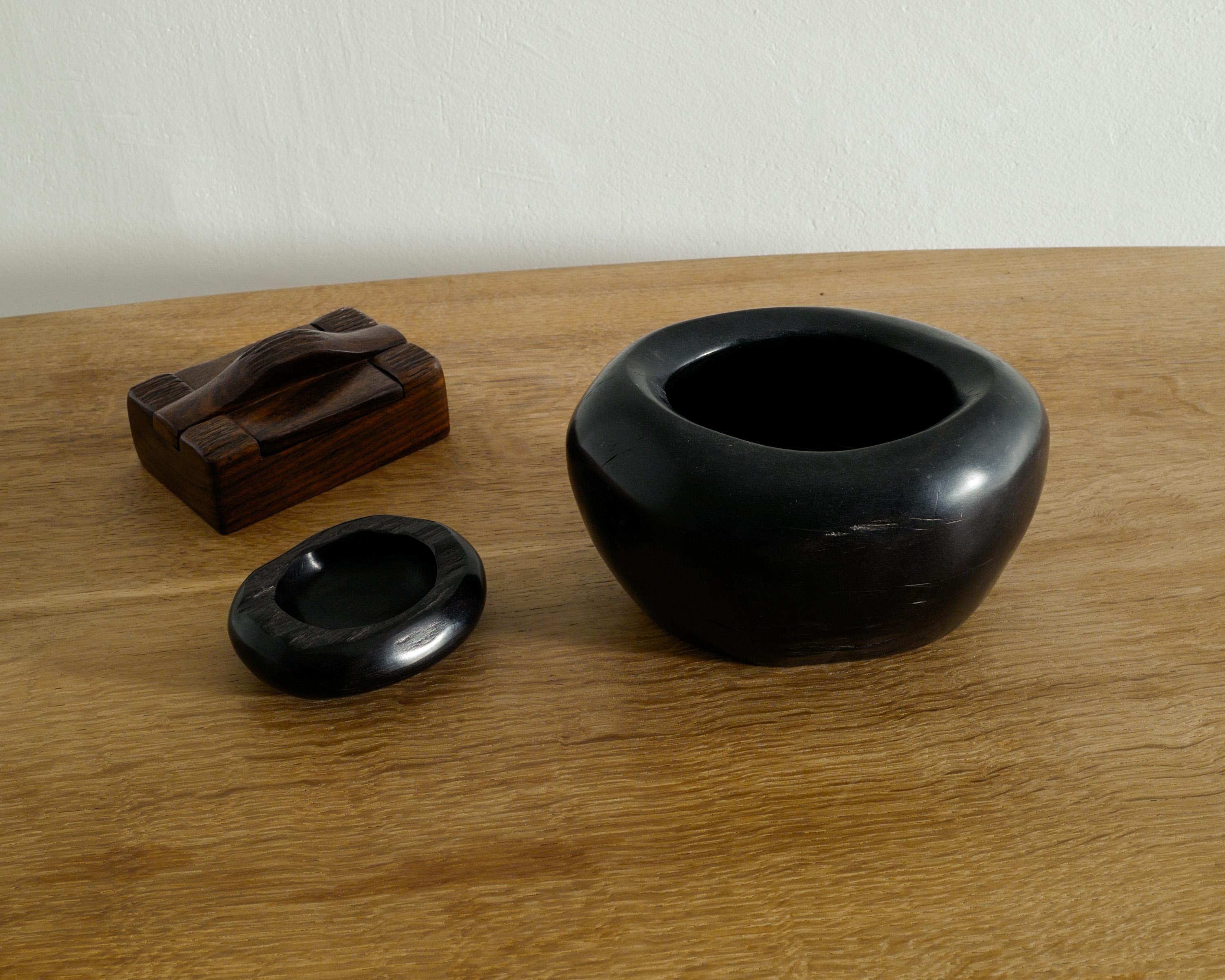 Mid-20th Century French Mid Century Large Wooden Bowl by Odile Noll Produced in France, 1960s For Sale