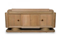 French Mid-Century Limed Oak Sideboard, Style of Jacques Adnet