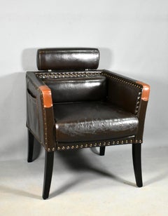 French Mid-Century Lounge Chair in Leatherette