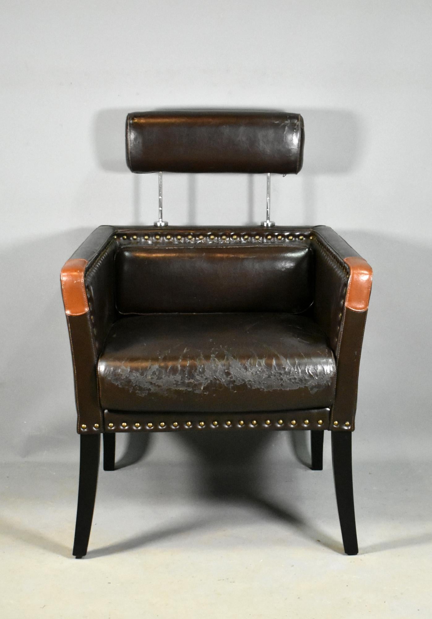 Other French Mid-Century Lounge Chair in Leatherette For Sale