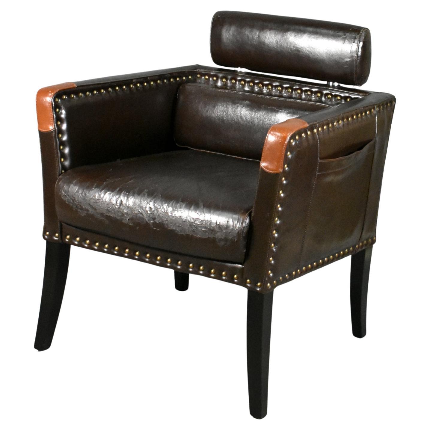 French Mid-Century Lounge Chair in Leatherette