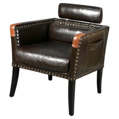 Vintage French Mid-Century Lounge Chair in Leatherette