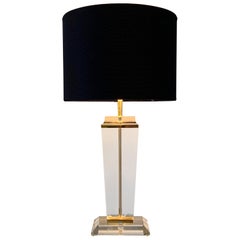 French Midcentury Lucite Table Lamp
