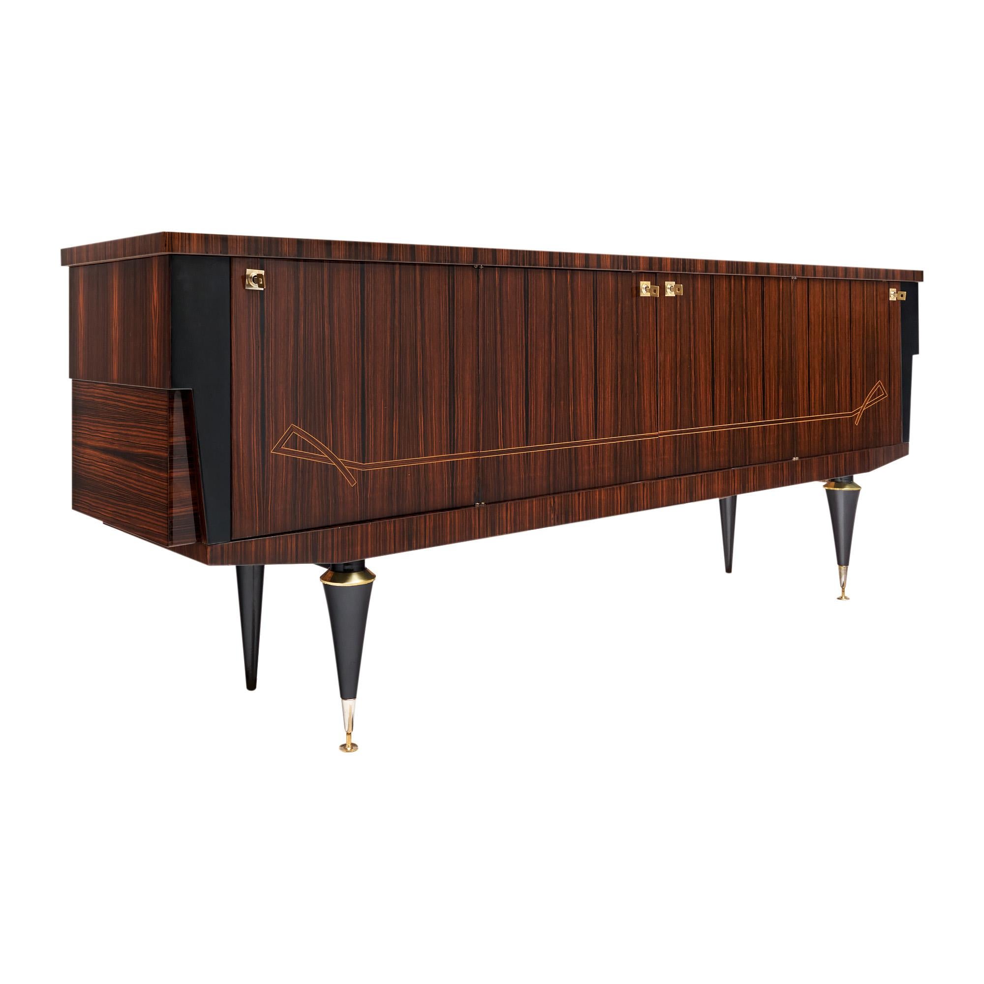 French Mid-Century Macassar Buffet In Good Condition For Sale In Austin, TX