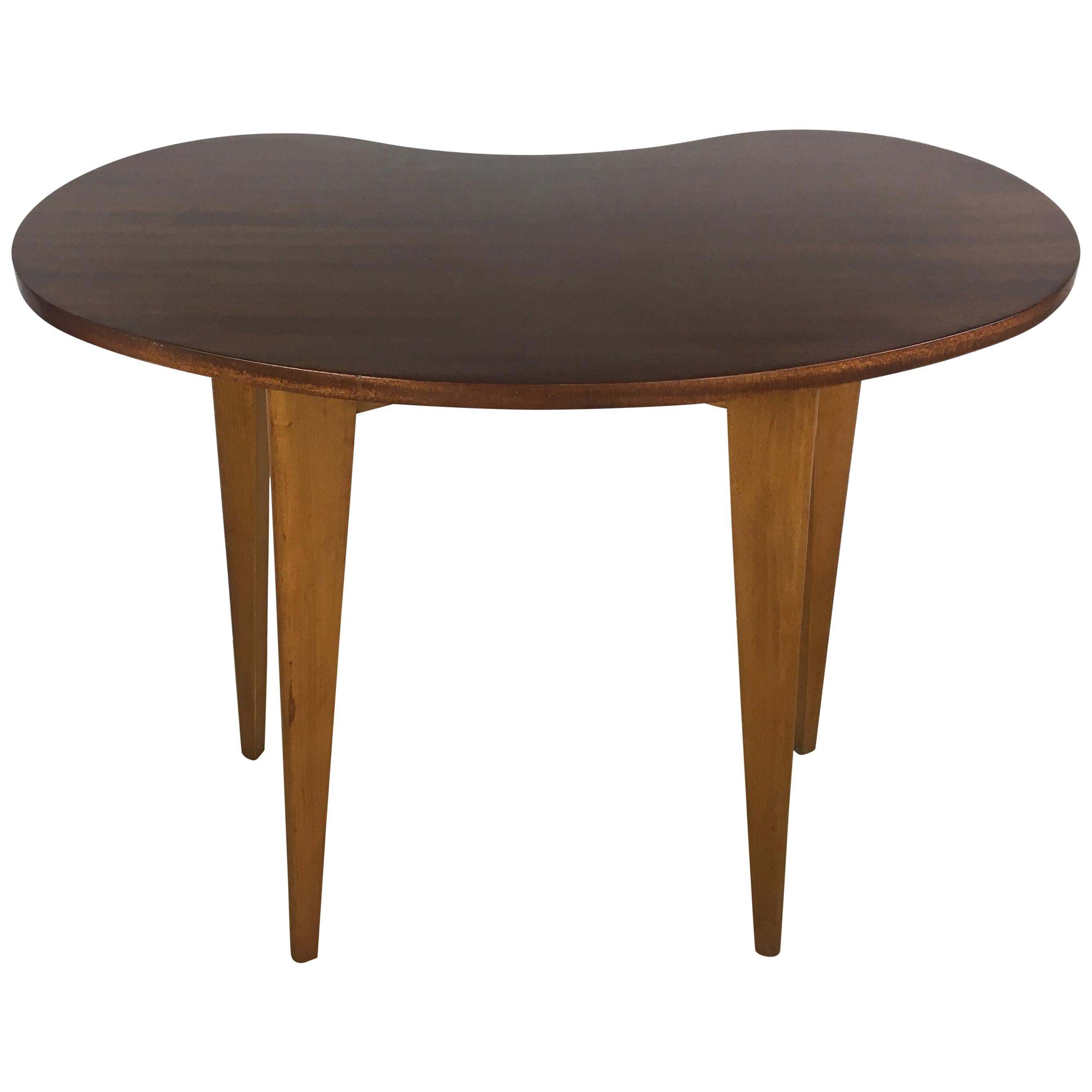 Scandinavian Style Midcentury Mahogany Kidney Shaped End or Side Table