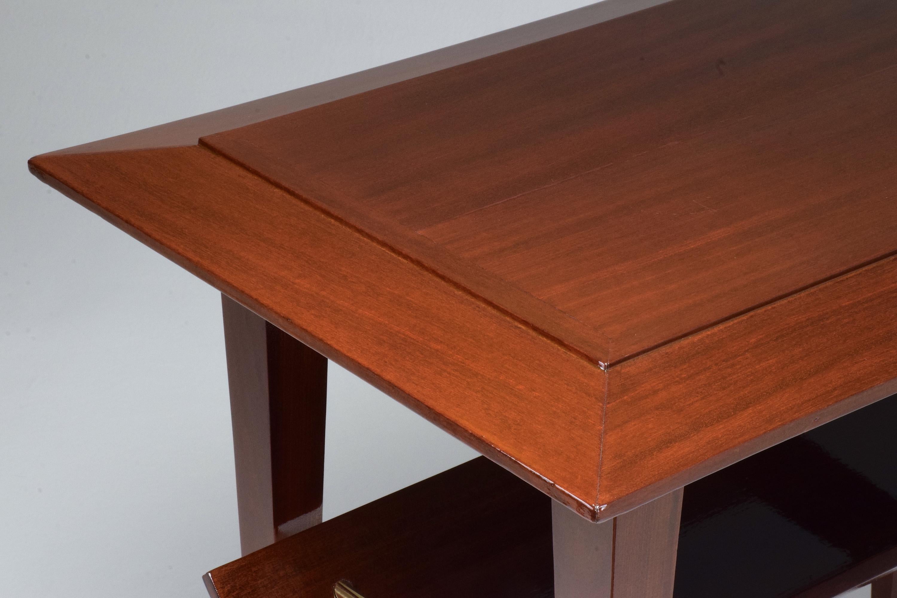 French Midcentury Mahogany Side Table Attributed to Raphael, 1950s 5