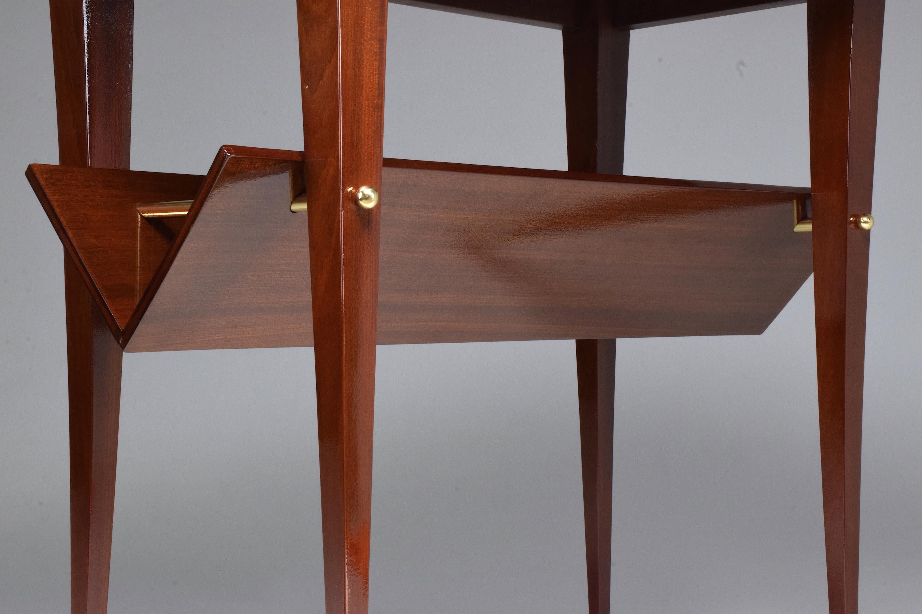 French Midcentury Mahogany Side Table Attributed to Raphael, 1950s 12