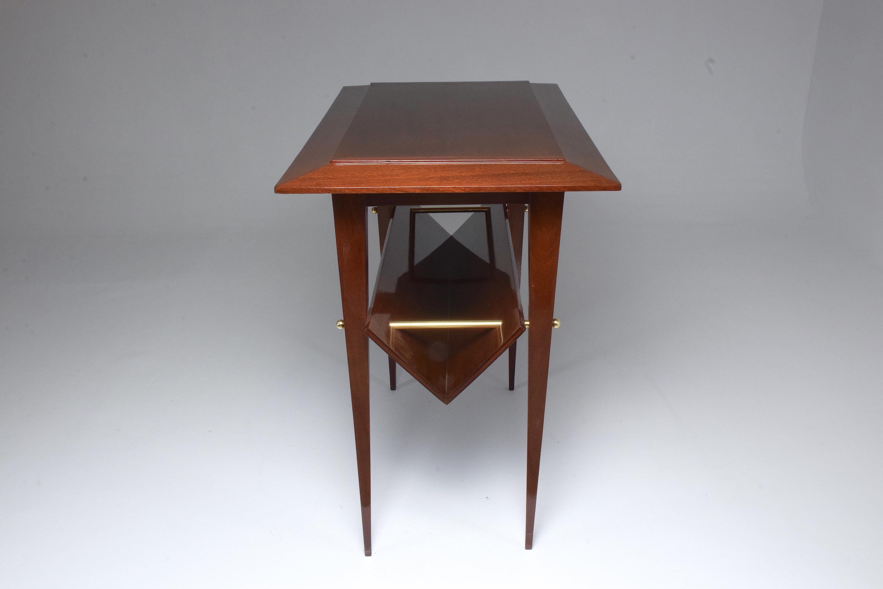 Mid-Century Modern French Midcentury Mahogany Side Table Attributed to Raphael, 1950s