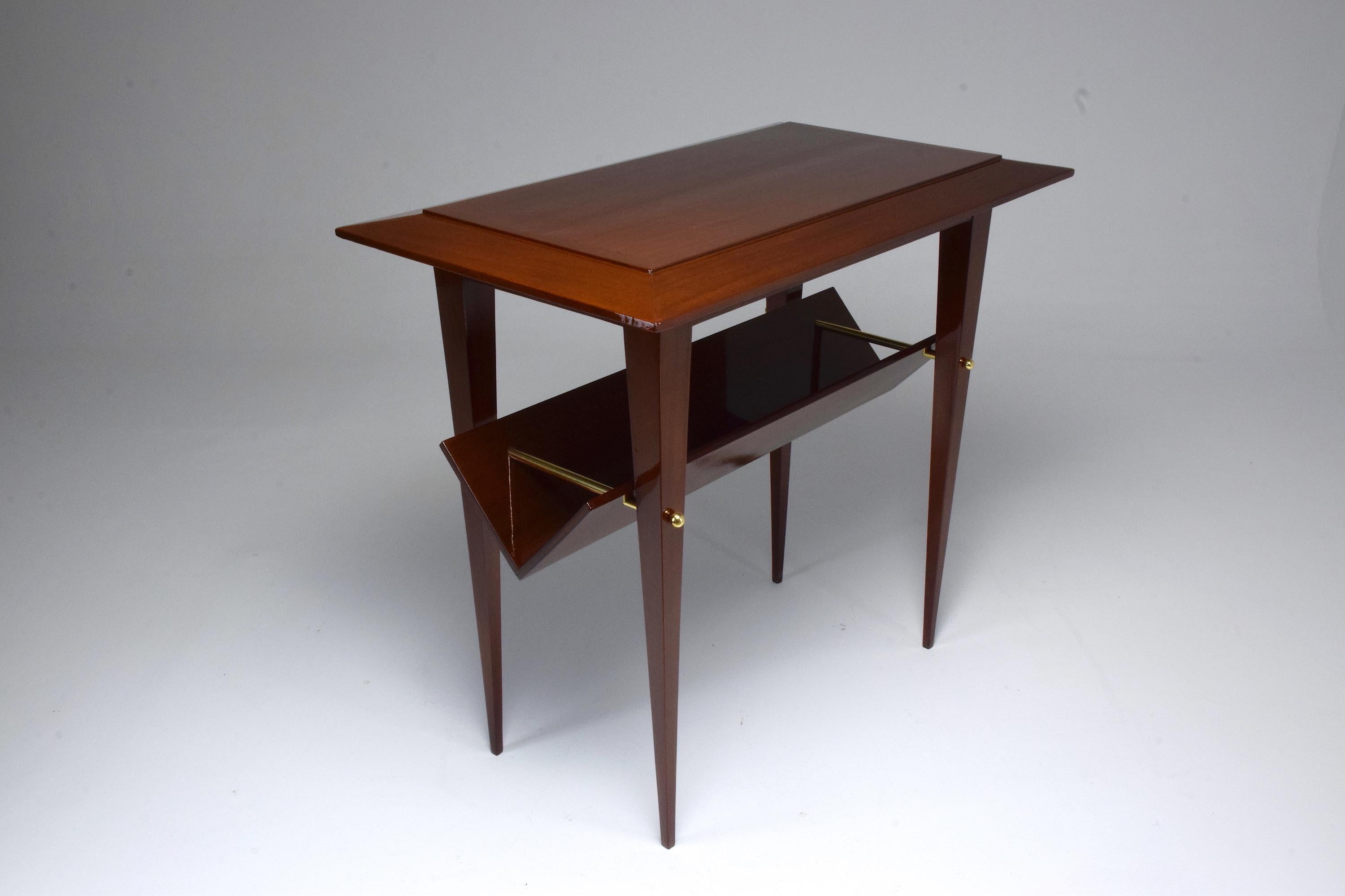 French Midcentury Mahogany Side Table Attributed to Raphael, 1950s 3