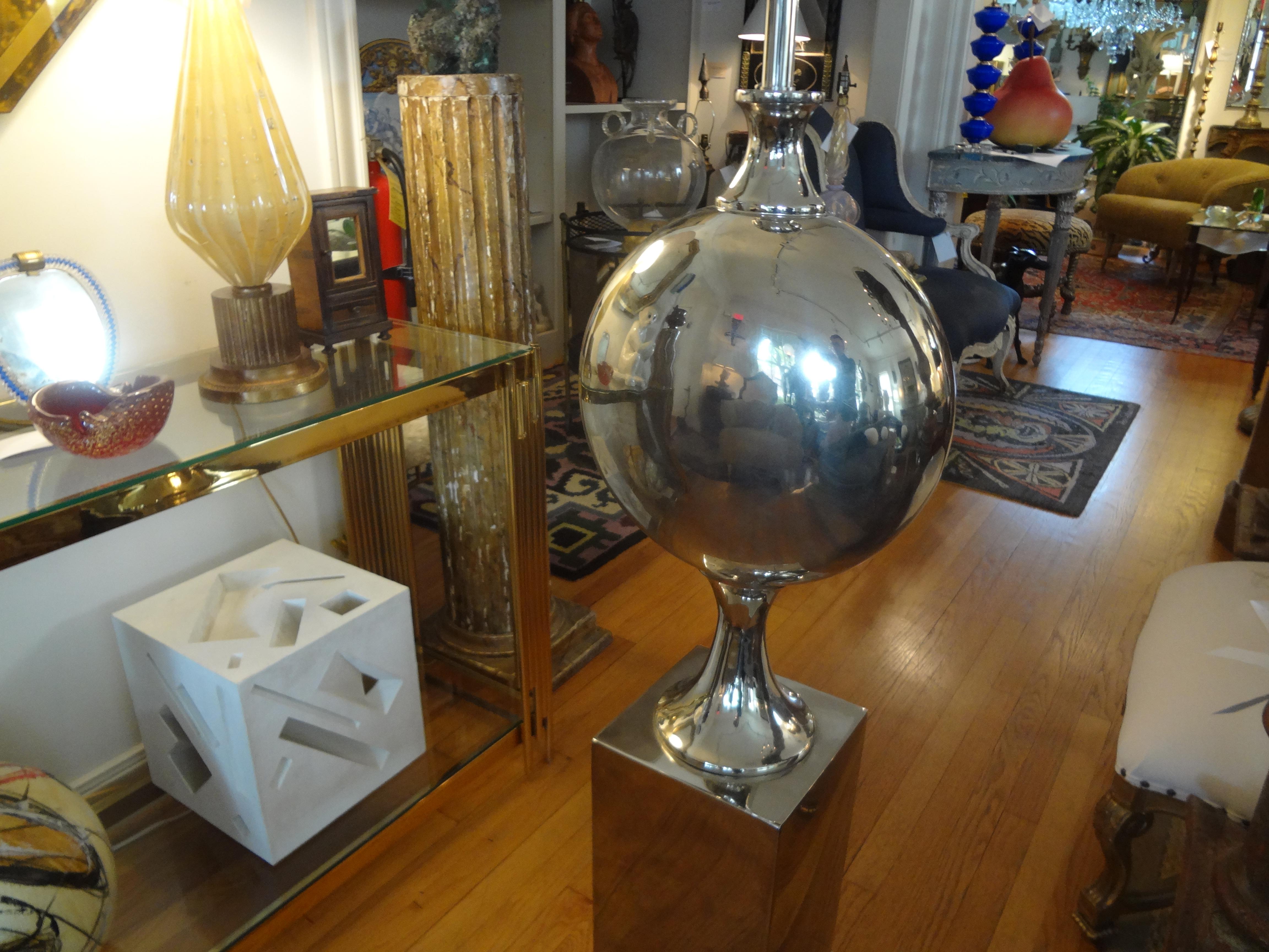 Mid-Century Modern French Floor Lamp Attributed to Maison Barbier In Good Condition For Sale In Houston, TX