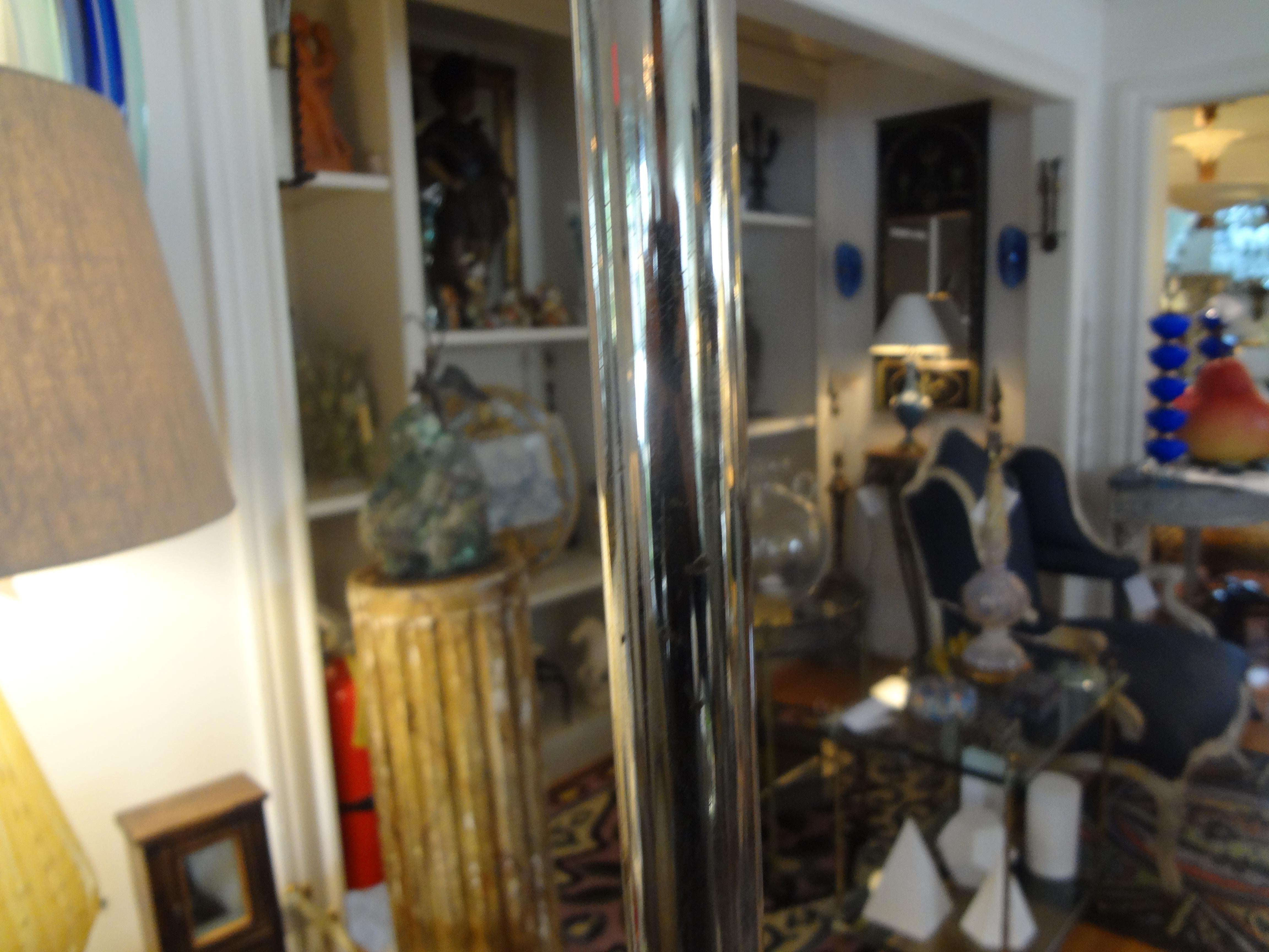 Nickel Mid-Century Modern French Floor Lamp Attributed to Maison Barbier For Sale