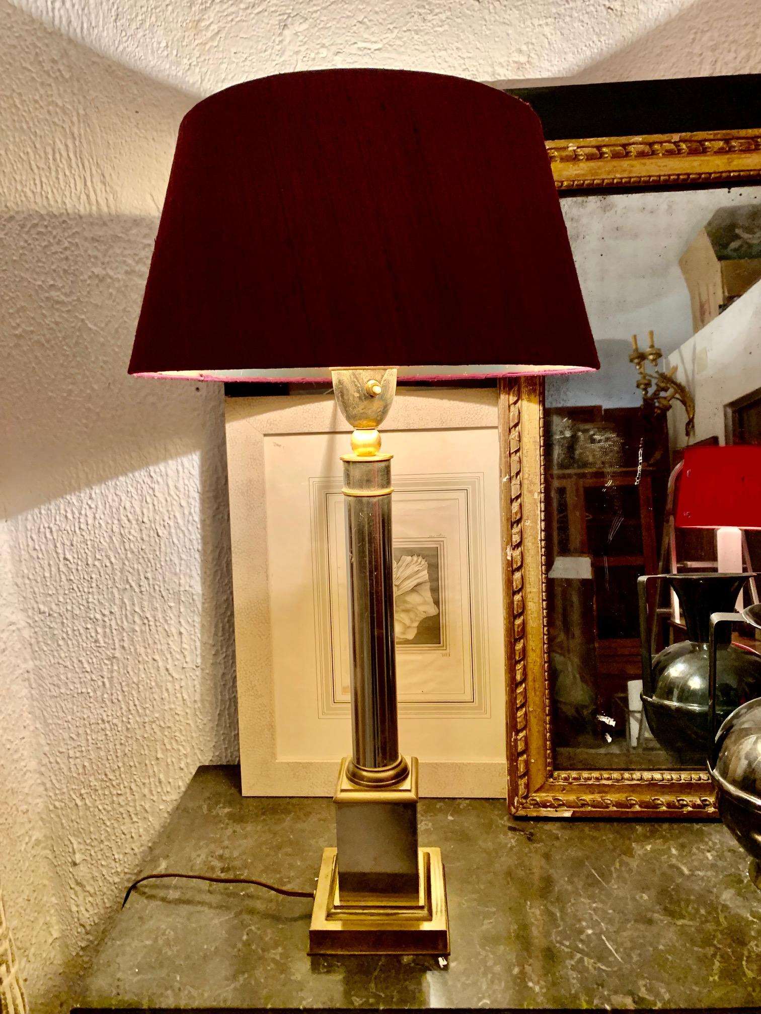 French, Mid-Century Maison Jansen Style Table Lamp For Sale 4