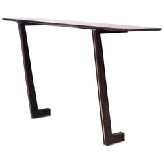 French Mid-Century Makore Veneer Console Table