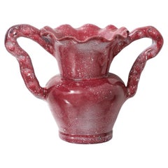 French Mid Century Maroon Glazed Vessel