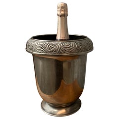 French Mid-Century Metal Champagne Wine Champagne Cooler