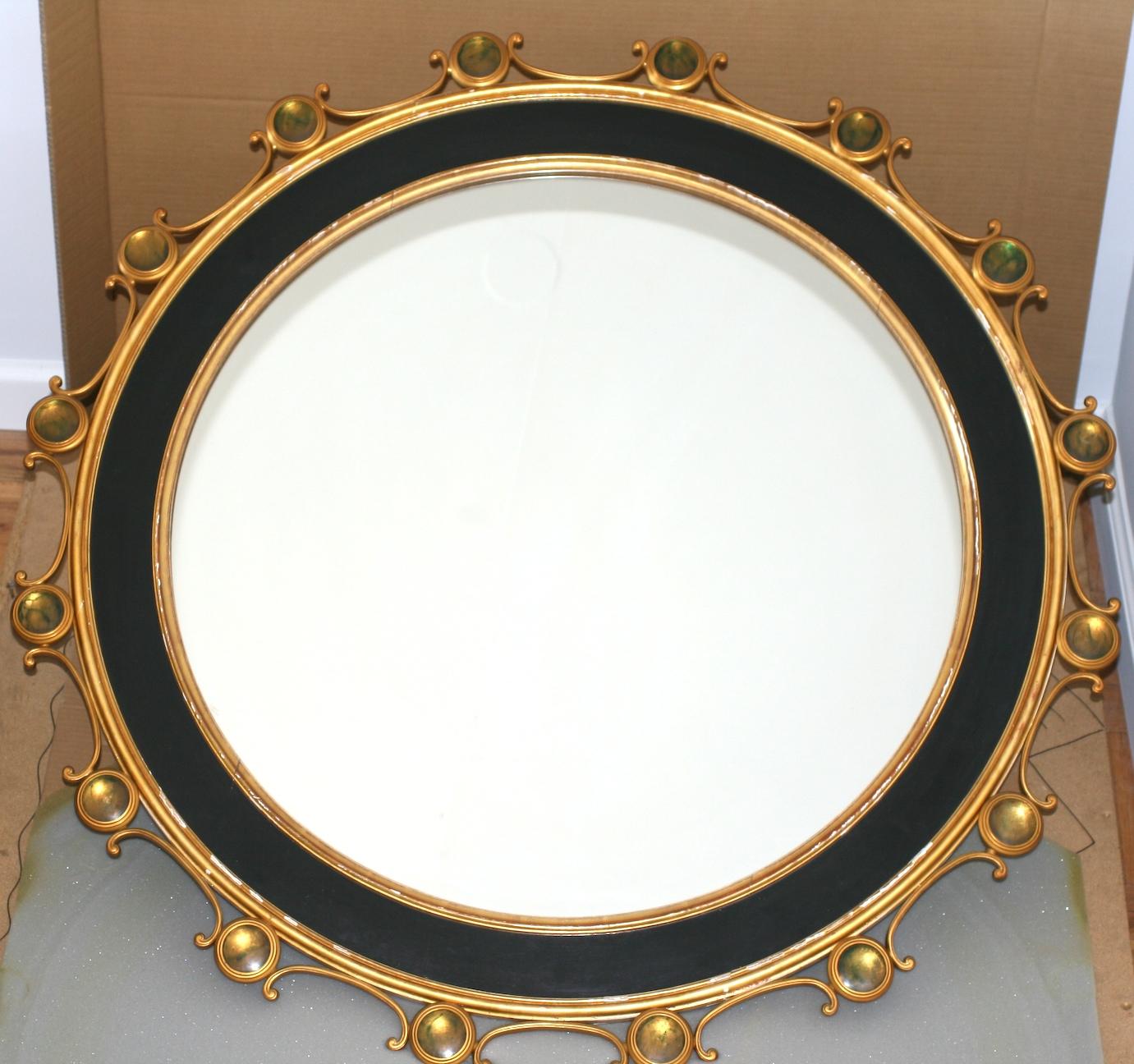 Bronze French Midcentury Mirror, Attributed to Jansen